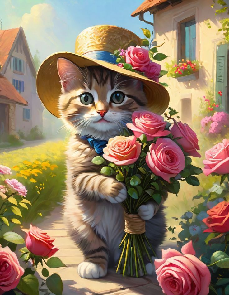 Kat onderzoekt tuinwonderen