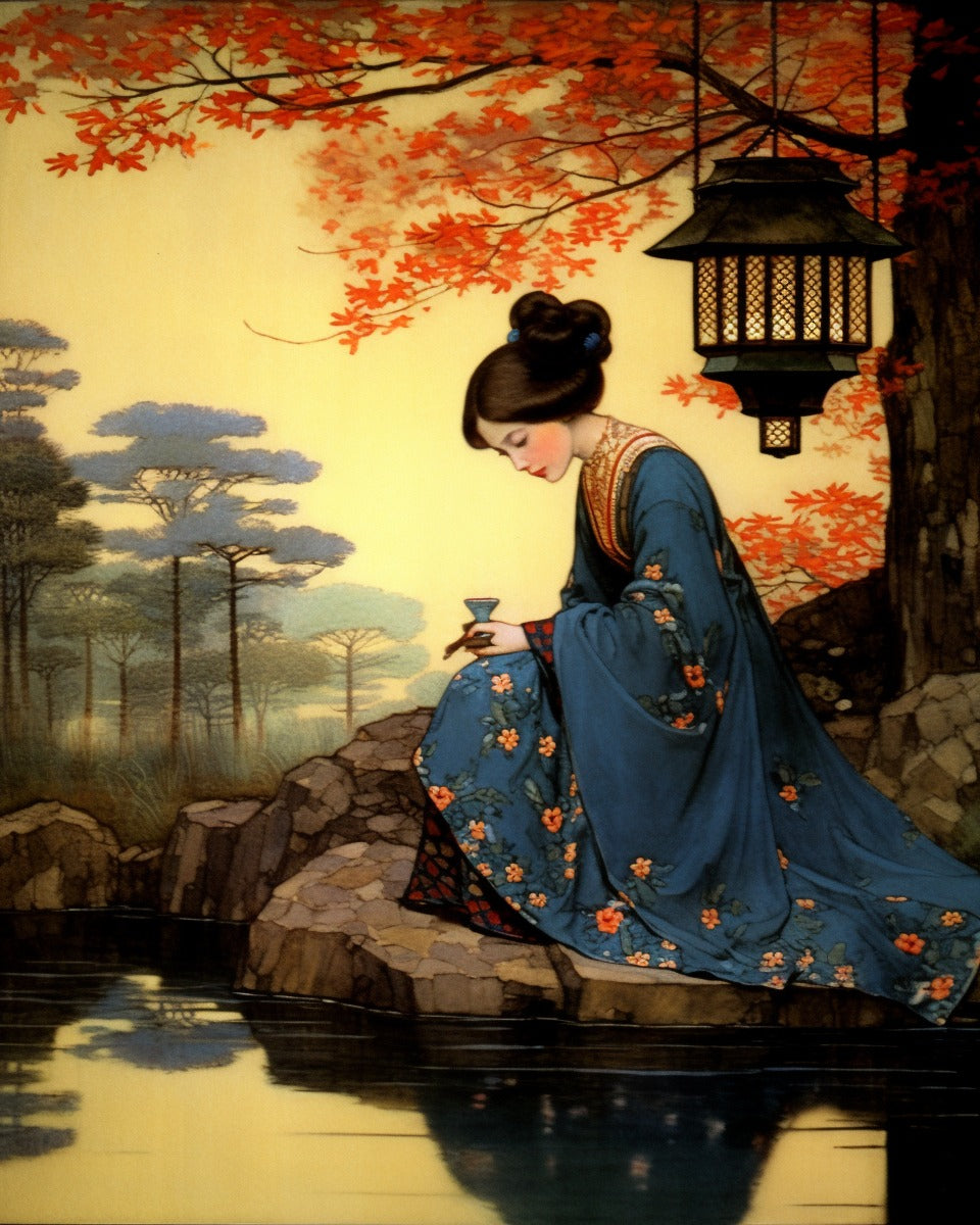 QENSPE 5D Diamond Art Japanse vrouwen, doe-het-zelf diamant schilderij QENSPE 5D Diamond Art Japanse vrouwen, doe-het-zelf diamant schilderij