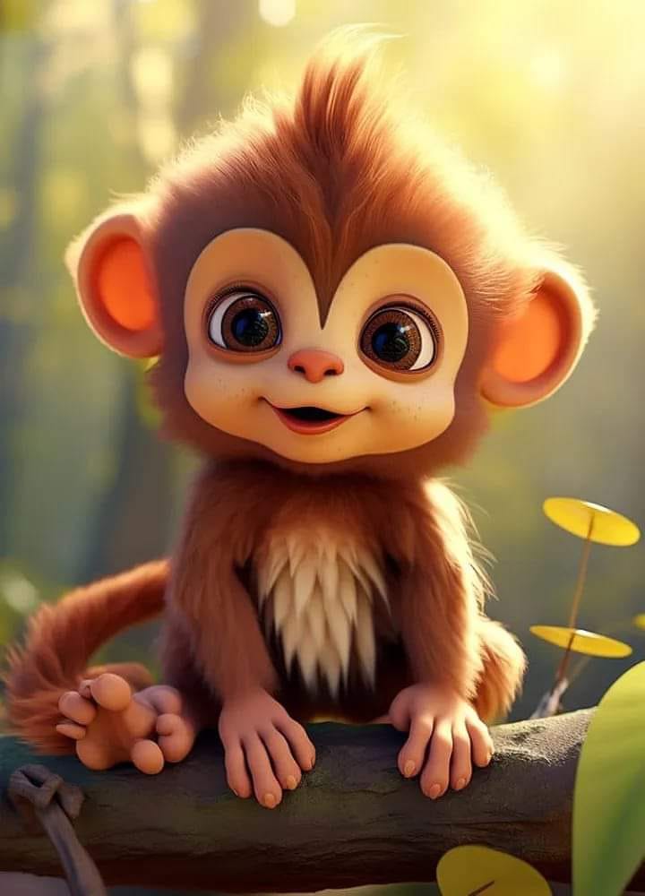 De vreugdevolle avonturen van een klein aapje