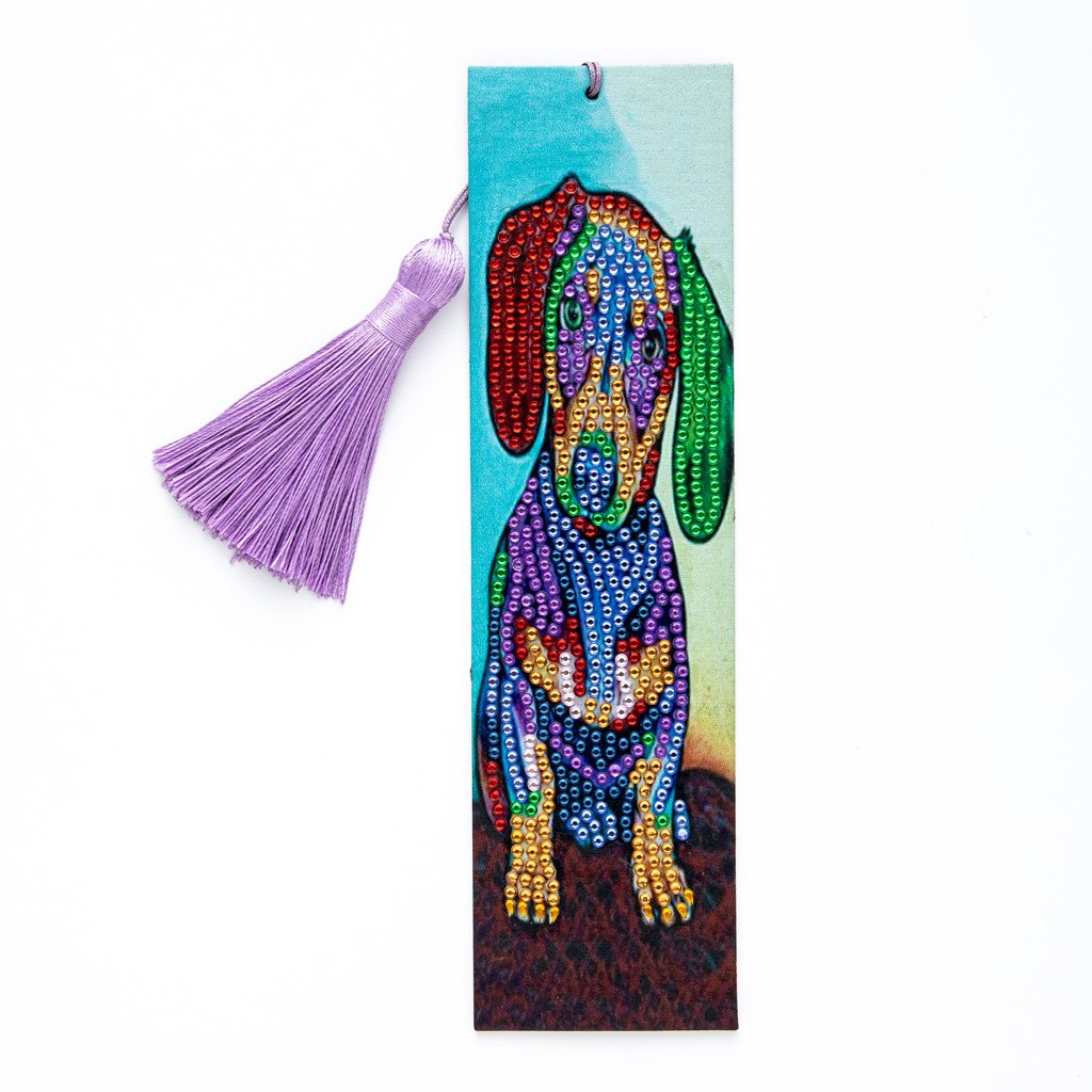 Kleurrijke hond Diamant Kunst bladwijzer