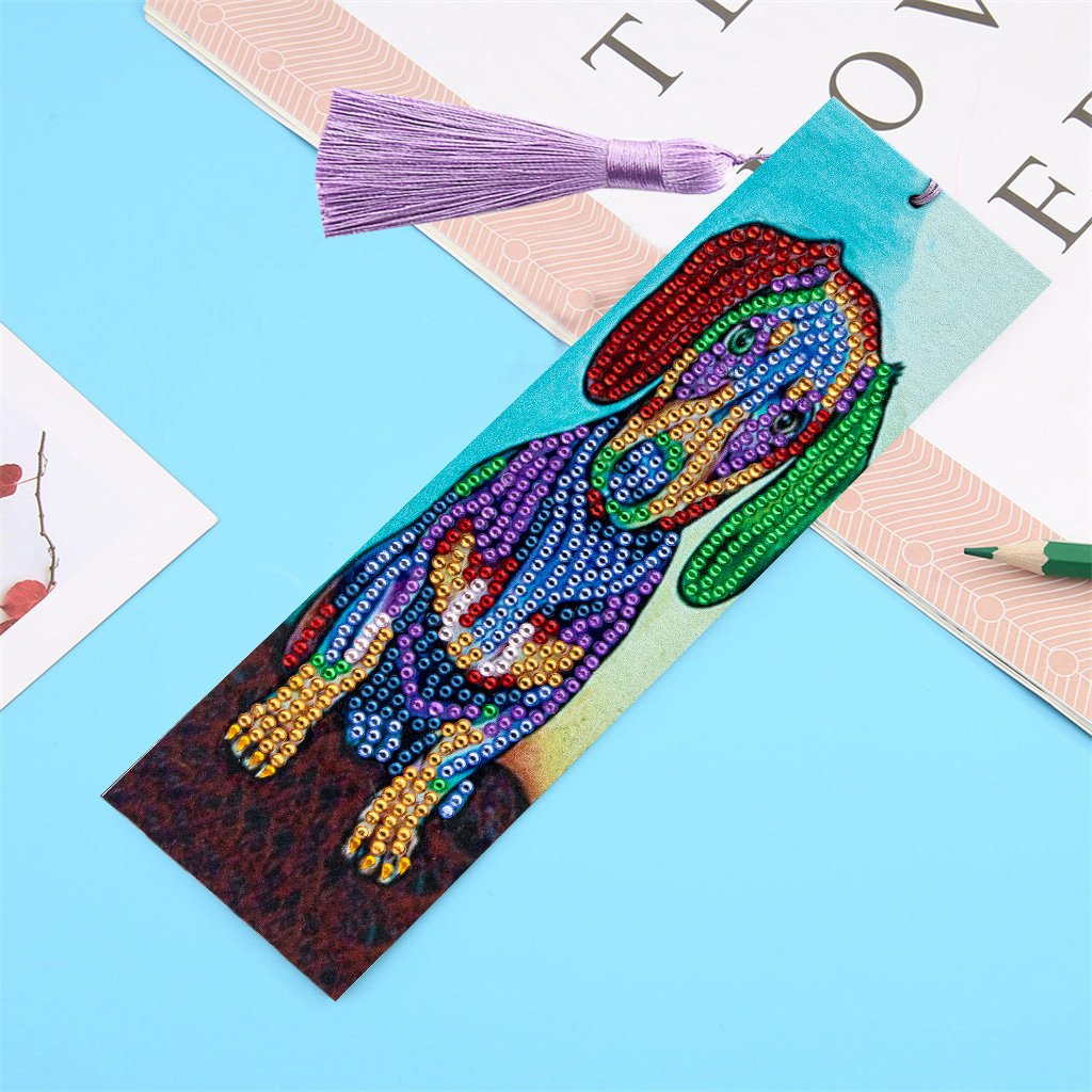 Kleurrijke hond Diamant Kunst bladwijzer