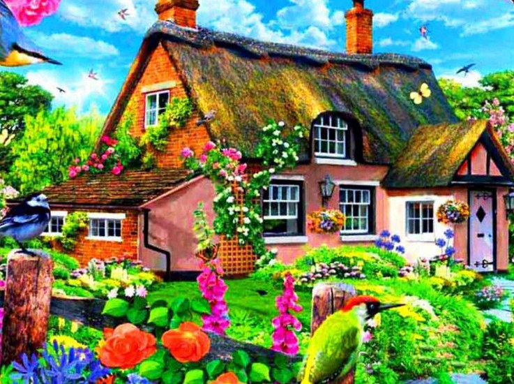 Beautiful Cottage Paint with Diamonds
