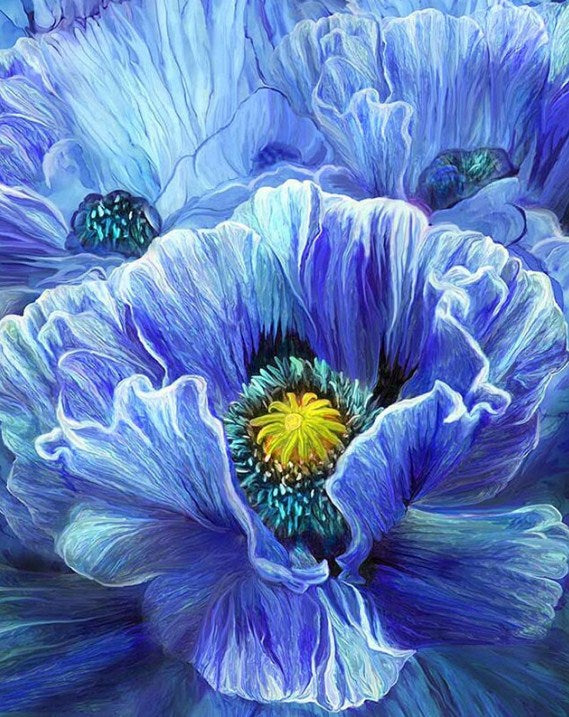 Blue Poppy Diamond Painting Kit