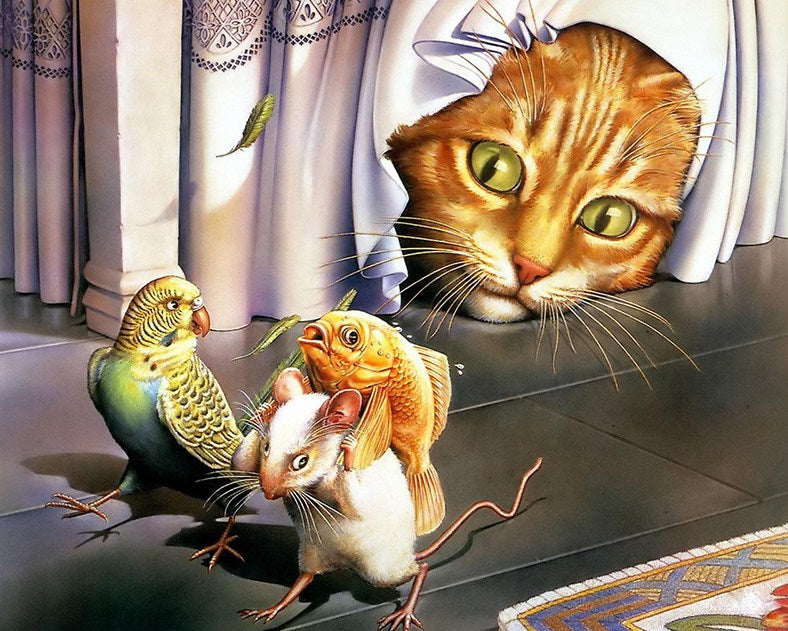 Cat is Ready to Attack Diamond Painting