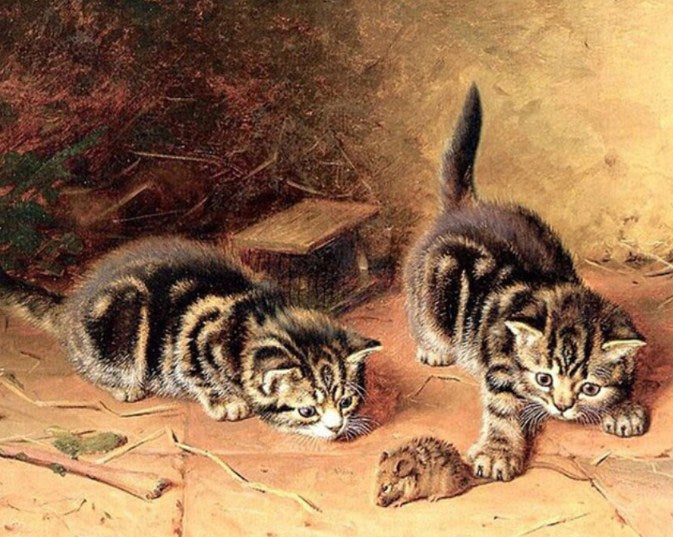 Cats Chasing Rat Diamond Painting Kit