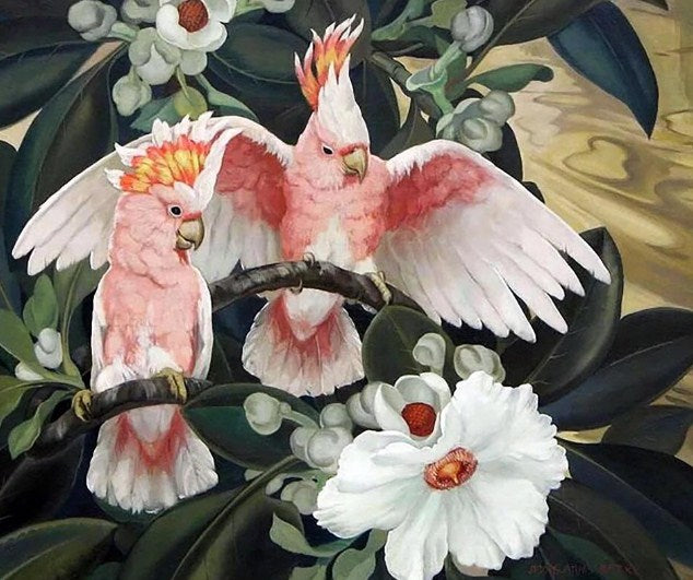 Cocktail Parrots & Flowers Diamond Painting