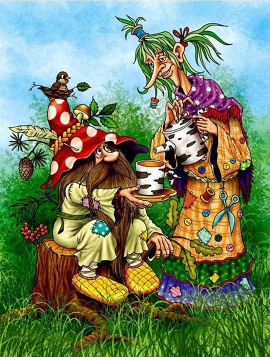 Glasha and Kikimora Cartoons Diamond Painting