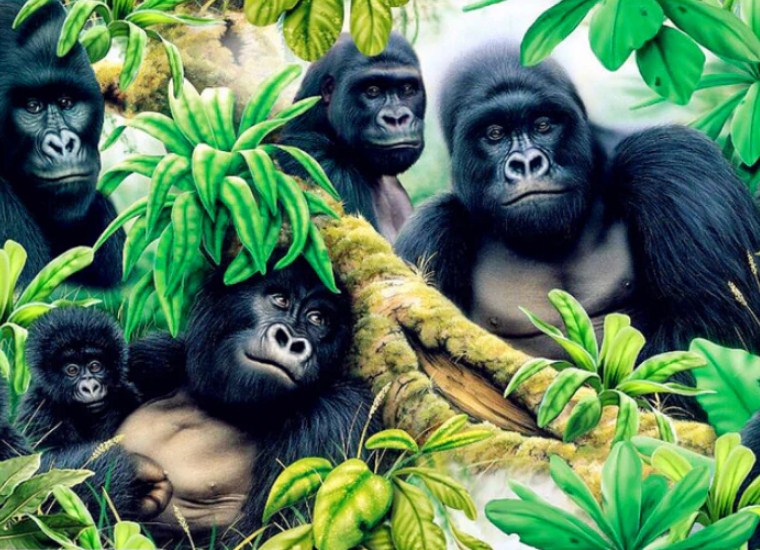 Gorilla Family Diamond Painting Kit