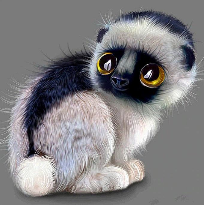 Monkey Cat Cartoon Paint by Diamonds
