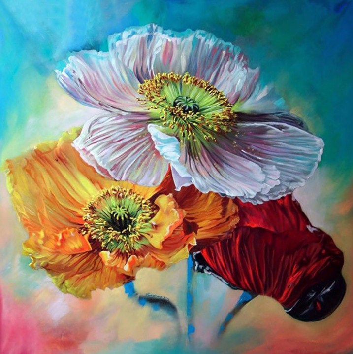 Nice Looking Flowers Paint by Diamonds