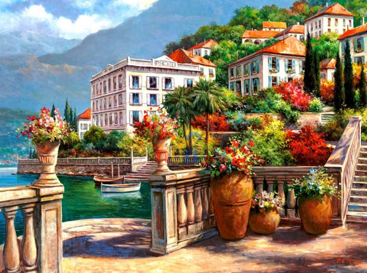 Peaceful Villas by the River Paint by Diamonds