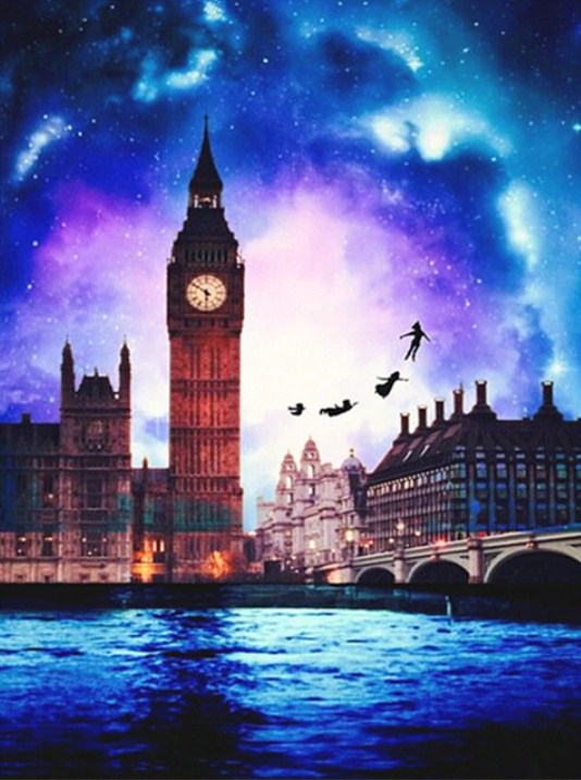 Peter Pan Flying by the Big Ben Diamond Painting