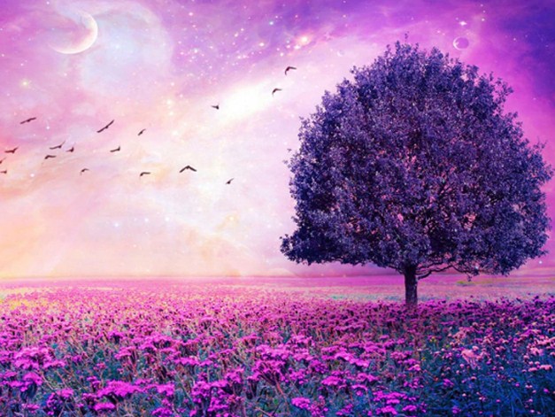Purple Nature Diamond Painting Kit