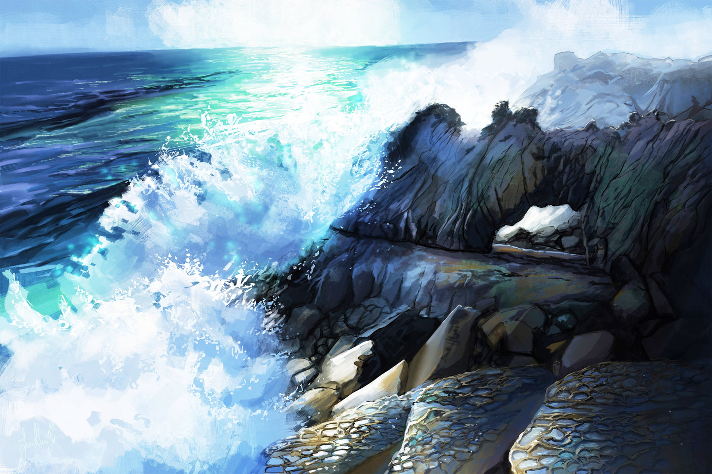 Roaring waves on Sea Shores