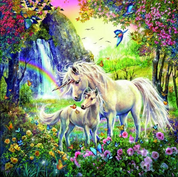 Unicorn & his Baby Diamond Painting