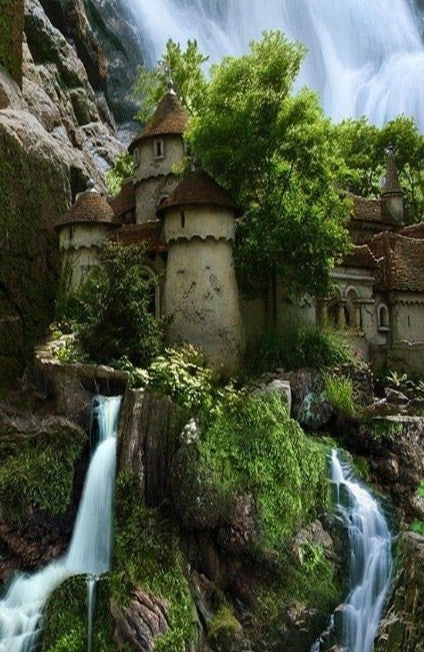 Waterfall & Castle in Oregon Paint by Diamonds
