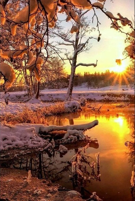 Winter Sunrise Paint by Diamonds