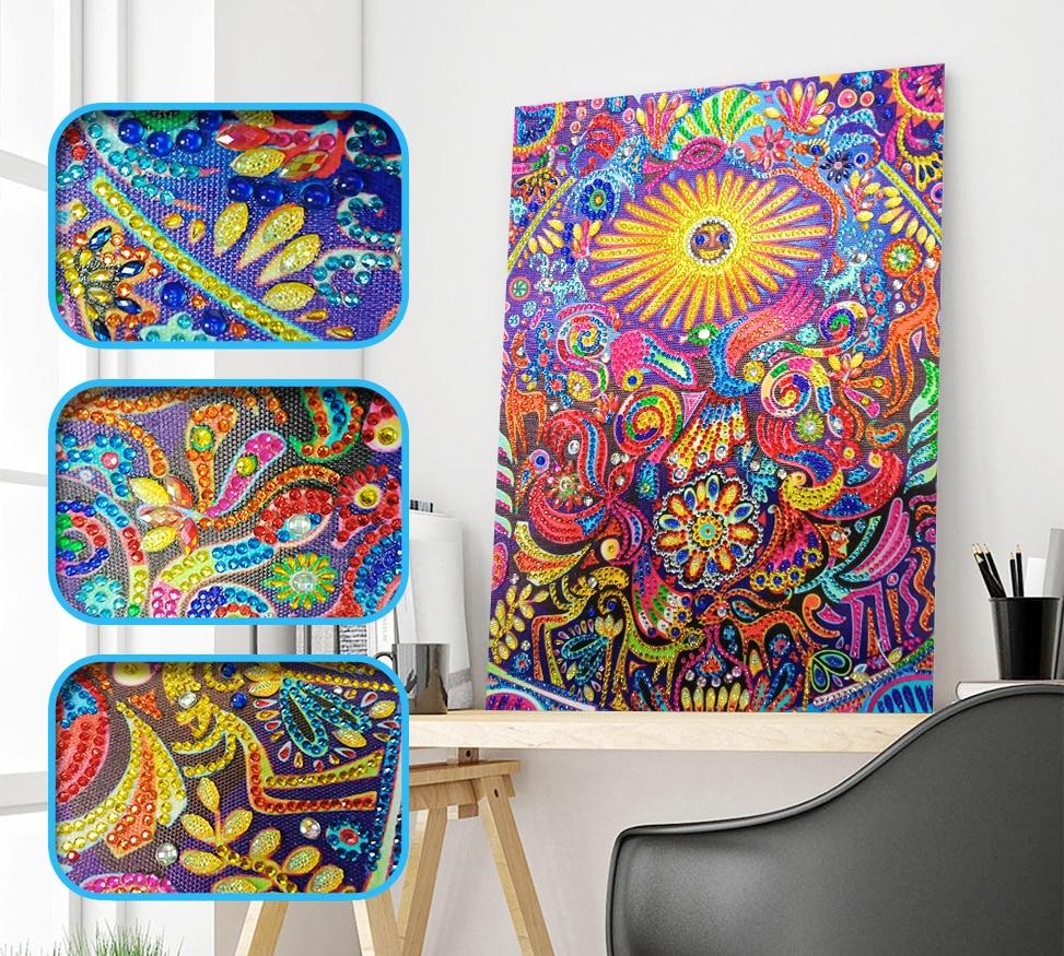 Abstracte bloemen speciaal diamond painting