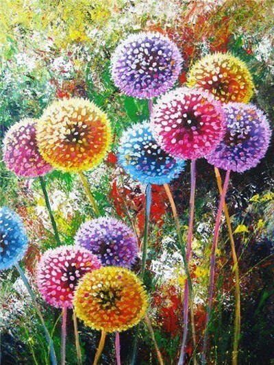 Sprankelende paardebloem diamond painting