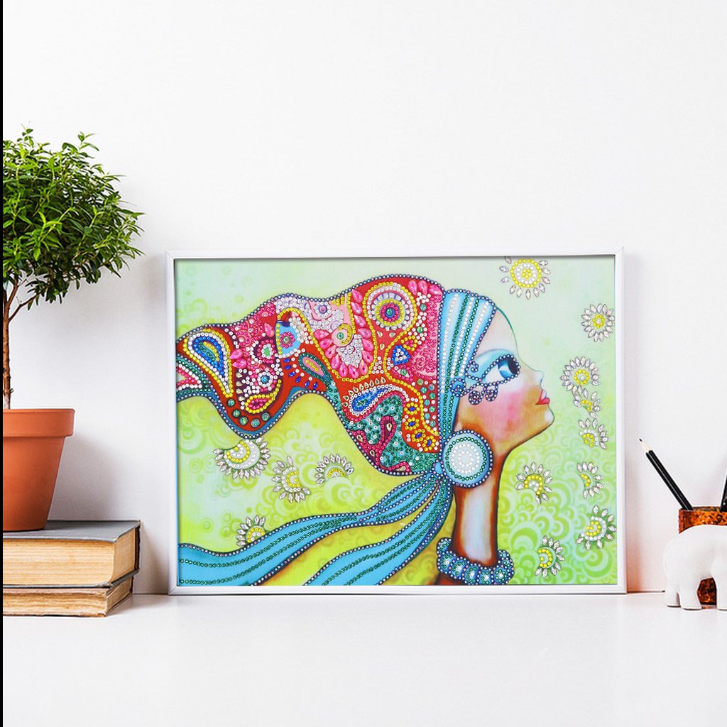 Meisje met mooie hoed - speciaal diamond painting