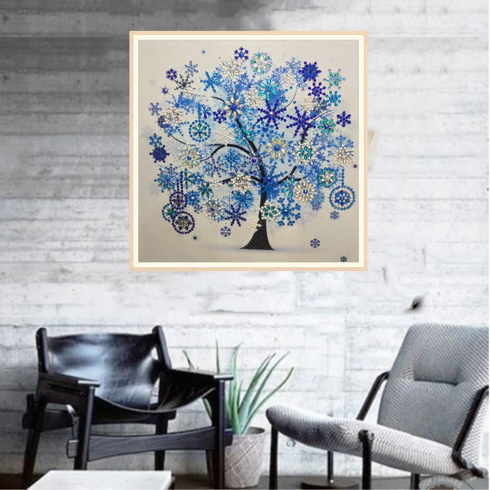 Winter Bloem Boom - speciaal diamond painting