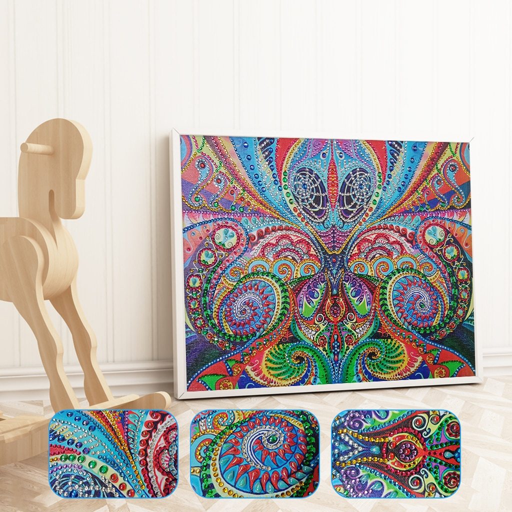 Abstracte illusie - speciaal gevormde diamond painting