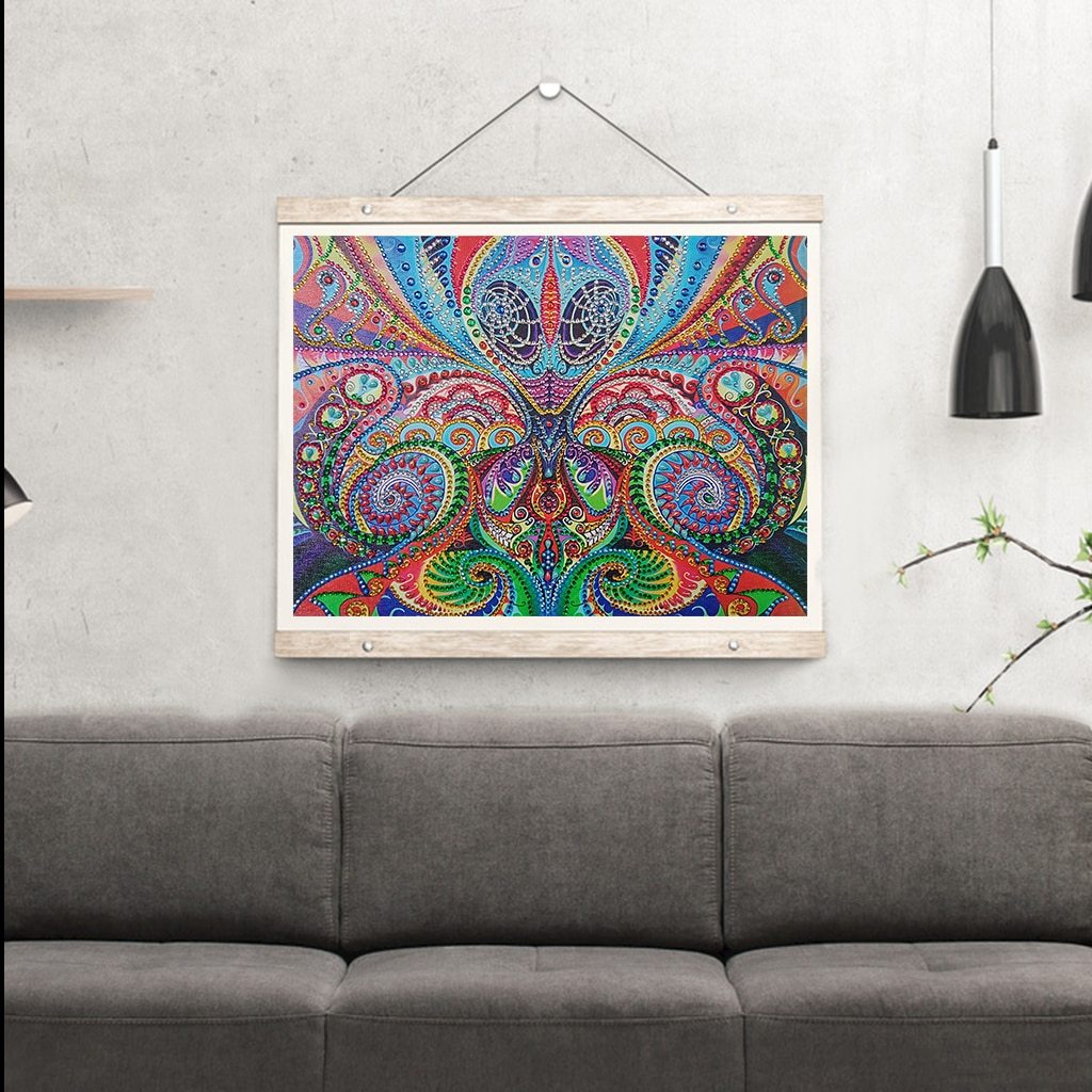 Abstracte illusie - speciaal gevormde diamond painting