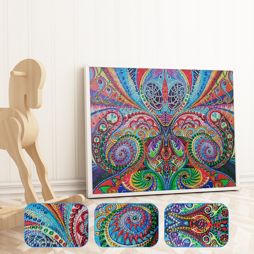 Abstracte illusie - speciaal gevormde diamond painting