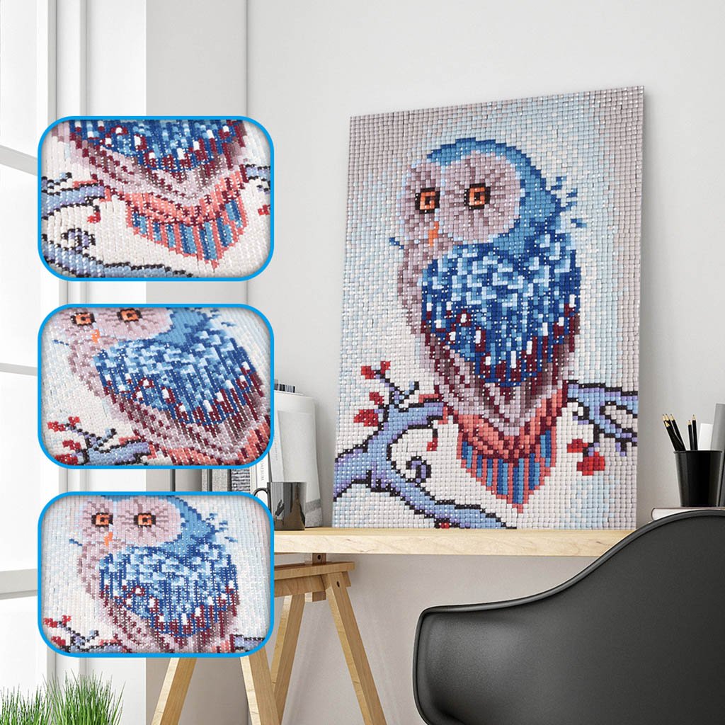 uil staat op boom - speciaal diamond painting