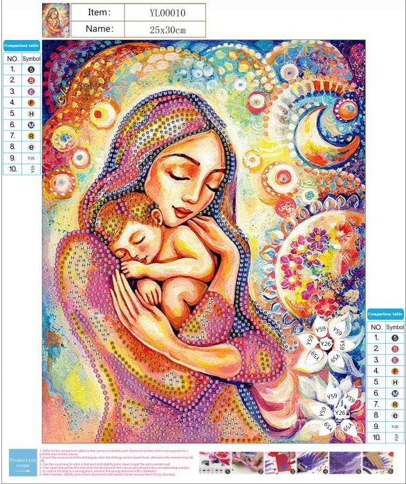 Moeder en kind - speciaal diamond painting