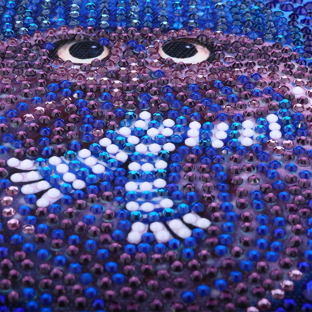 Blauwe Uil in de Winter - speciaal diamond painting