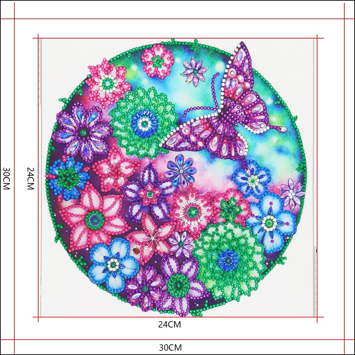 Vlinder in bloementuin - speciaal diamond painting
