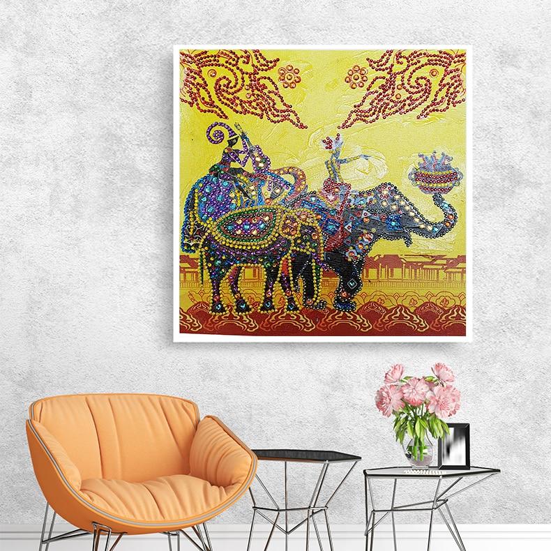 Indische koninklijke olifant - speciaal diamond painting