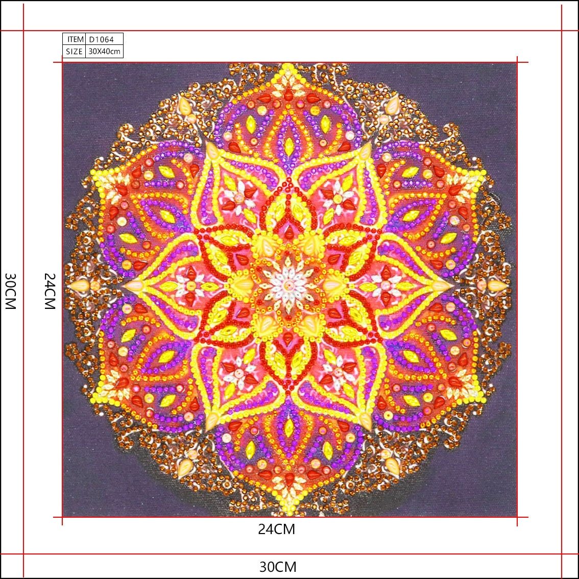 Vuur Mandala - speciaal diamond painting