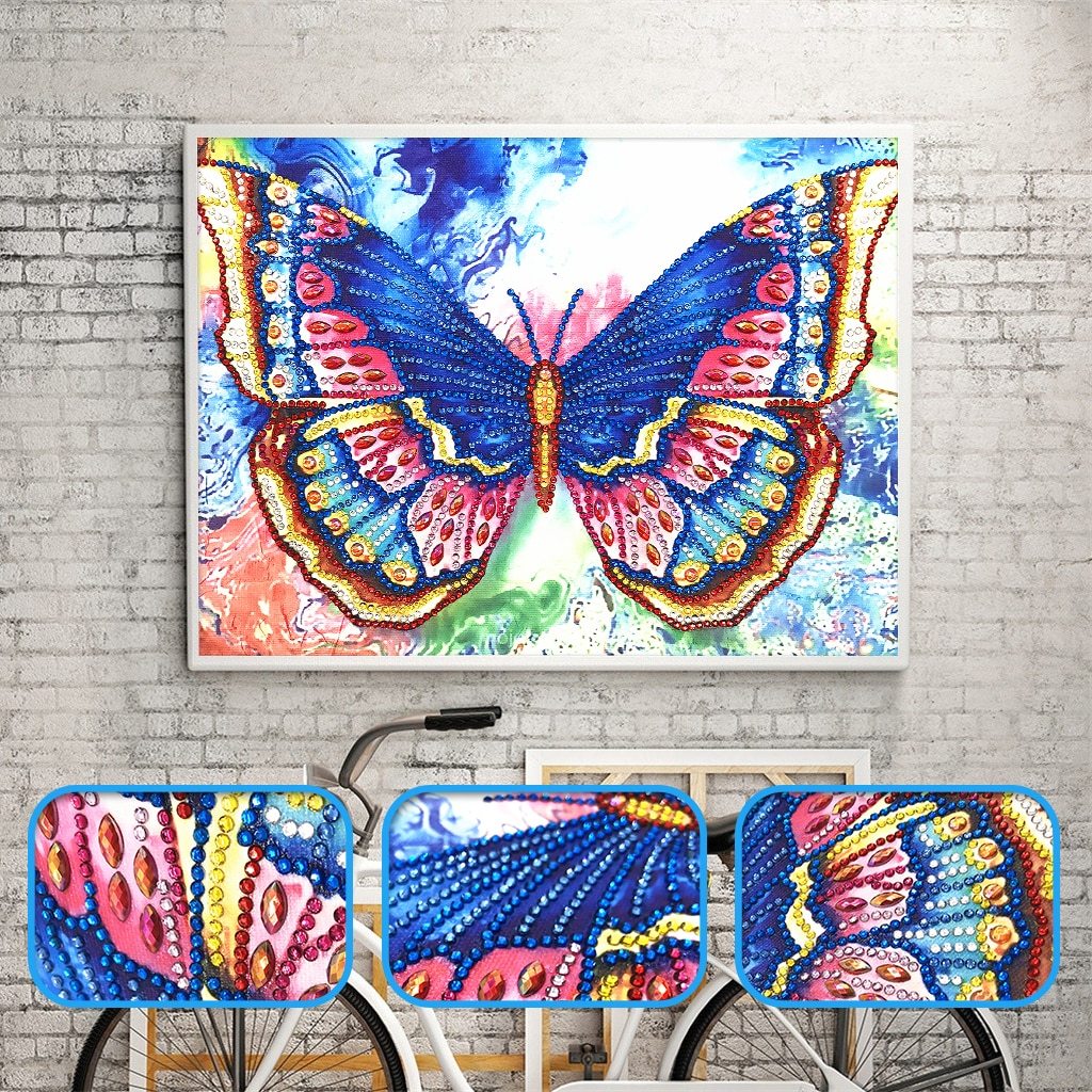 Kleurrijke vlinder - speciaal diamond painting