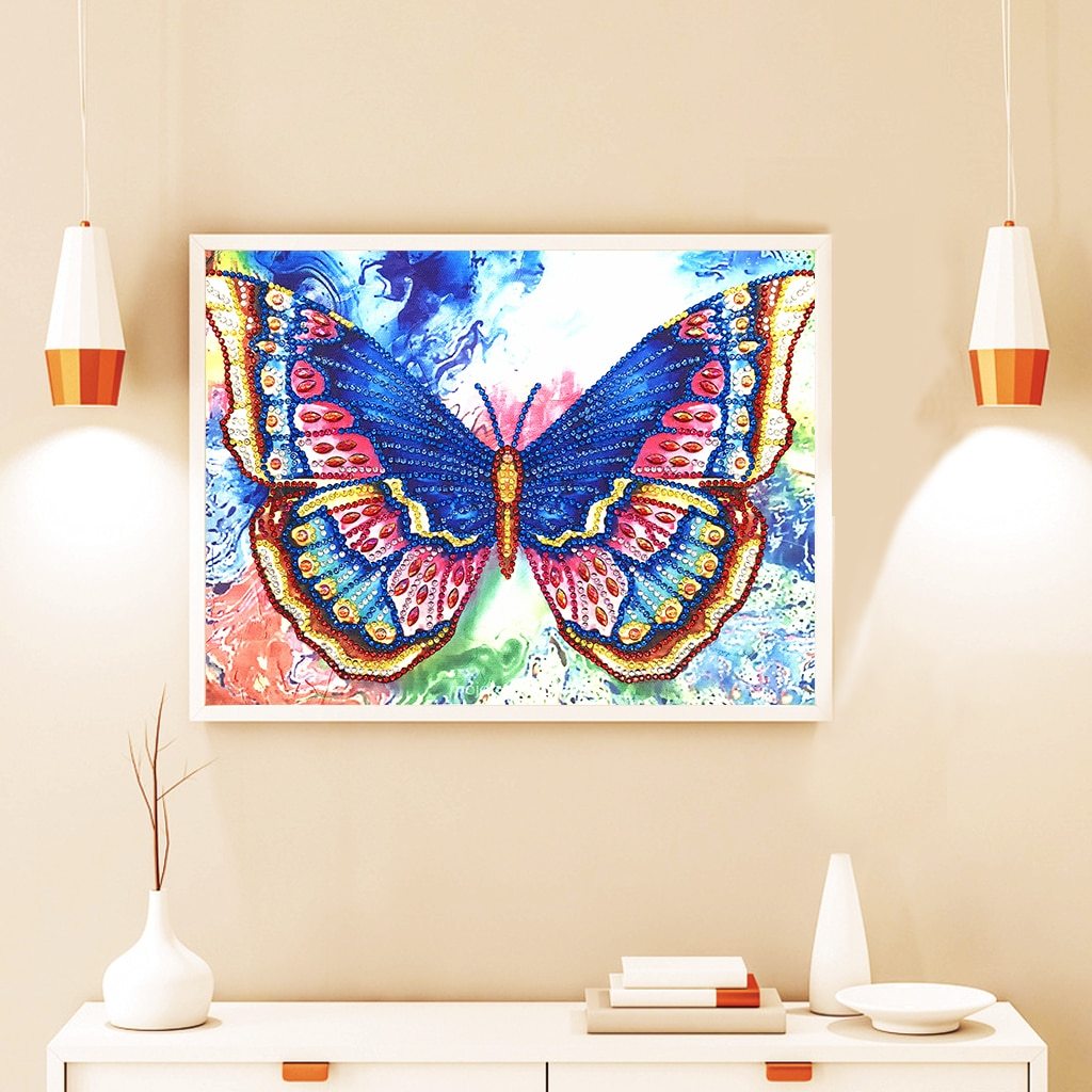 Kleurrijke vlinder - speciaal diamond painting