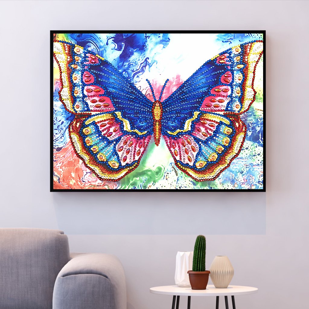 Kleurrijke vlinder - speciaal diamond painting