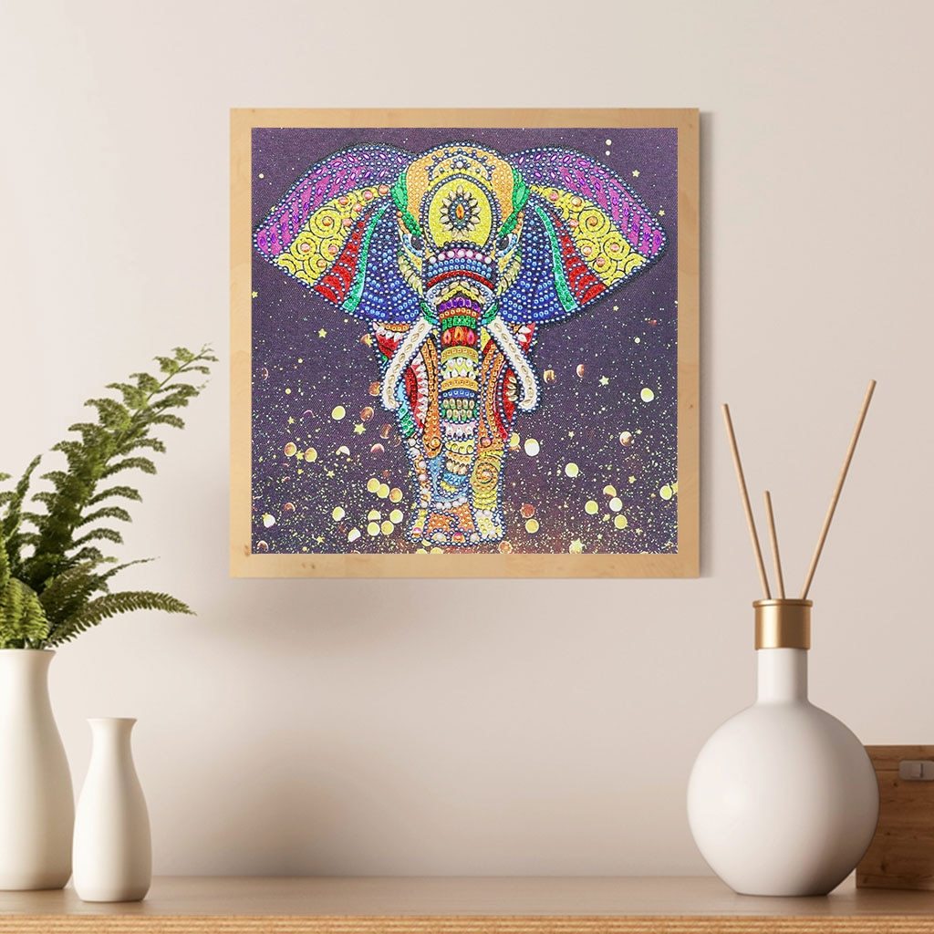 Kleurrijke olifant - speciaal diamond painting