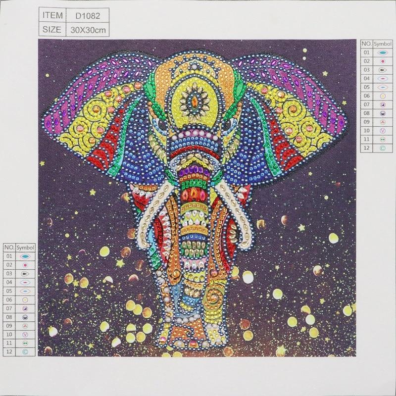 Kleurrijke olifant - speciaal diamond painting