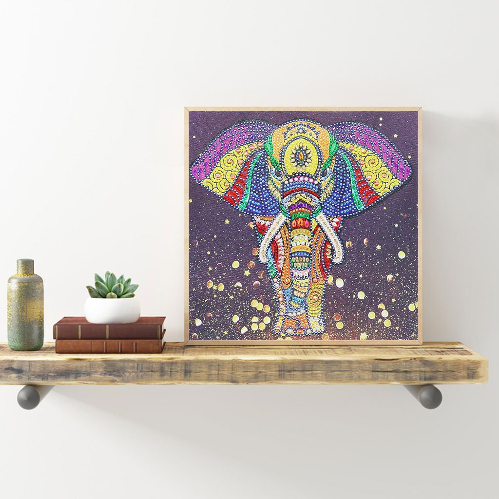 Kleurrijke olifant - speciaal diamond painting