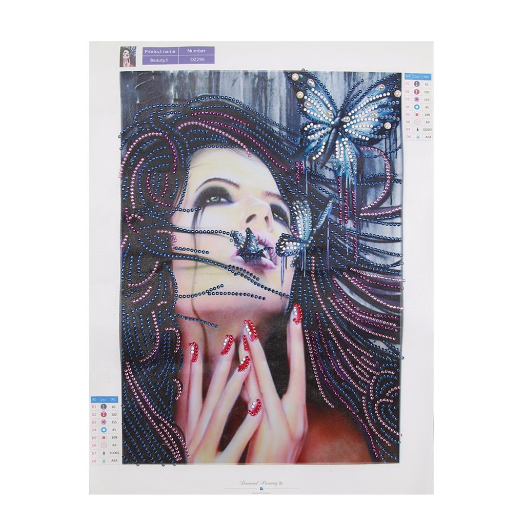 Schoonheid met vlinder - speciaal diamond painting