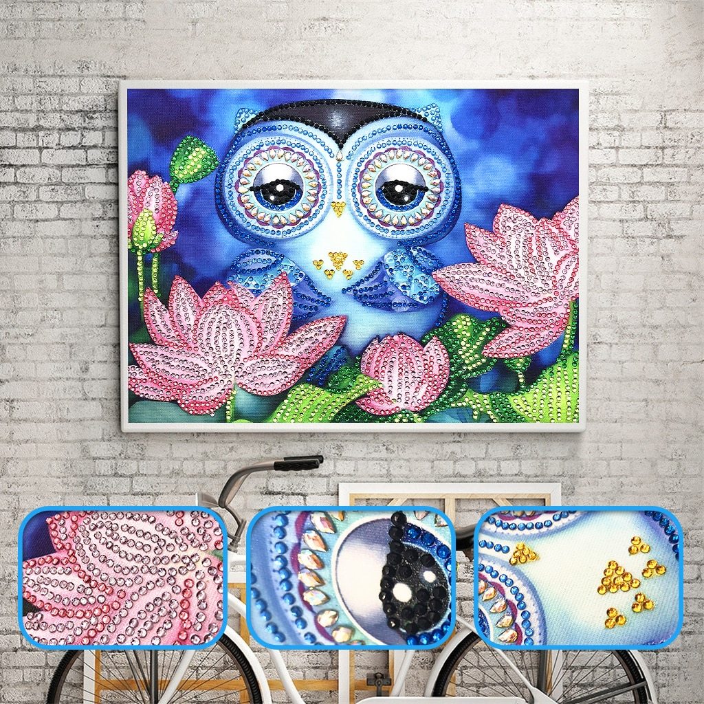 Lotus Uil - speciaal diamond painting