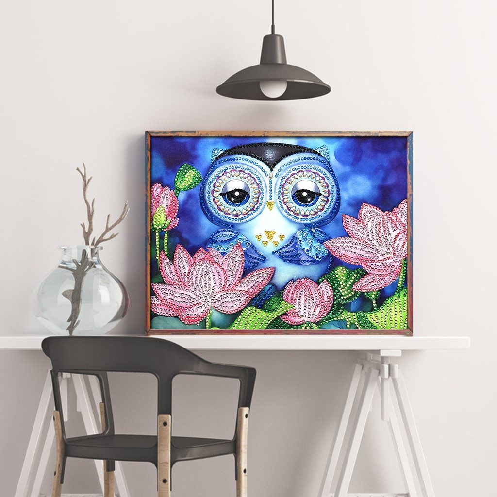Lotus Uil - speciaal diamond painting