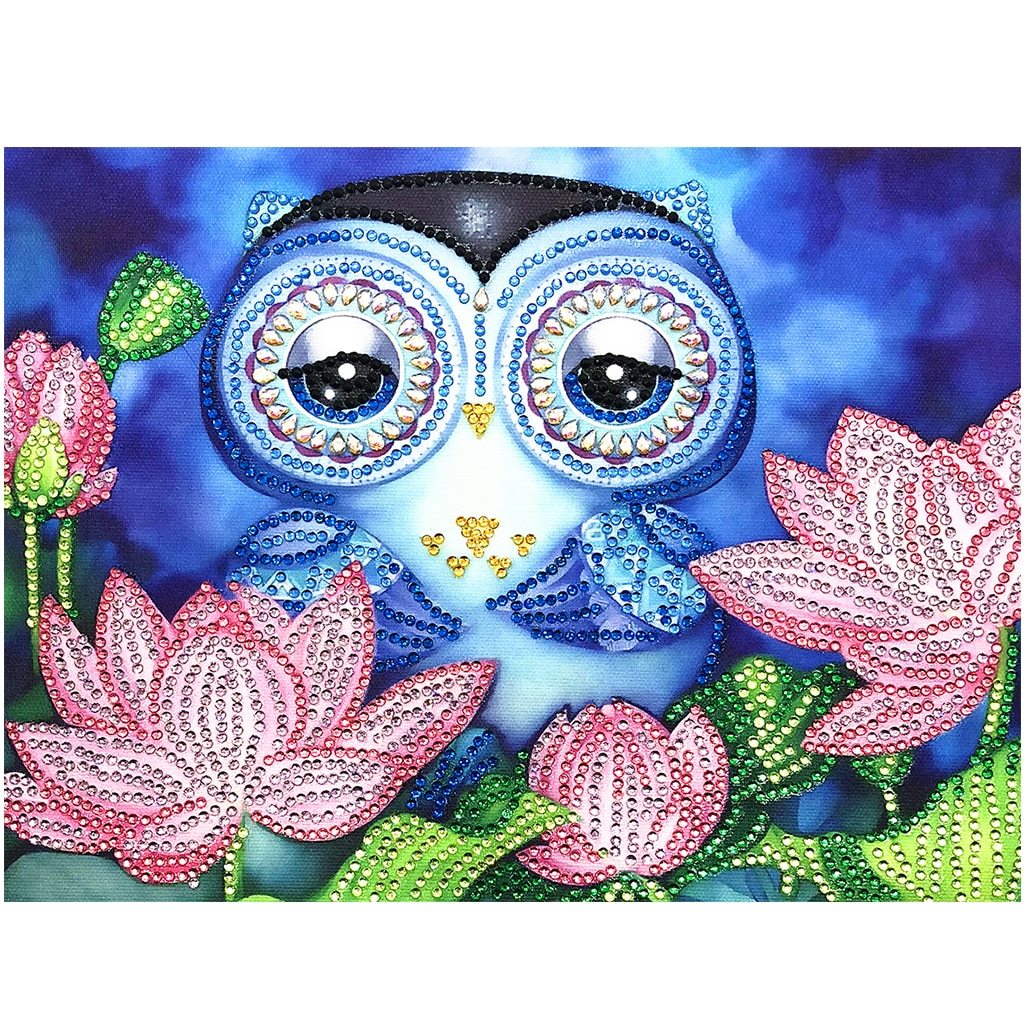 Lotus Uil - speciaal diamond painting