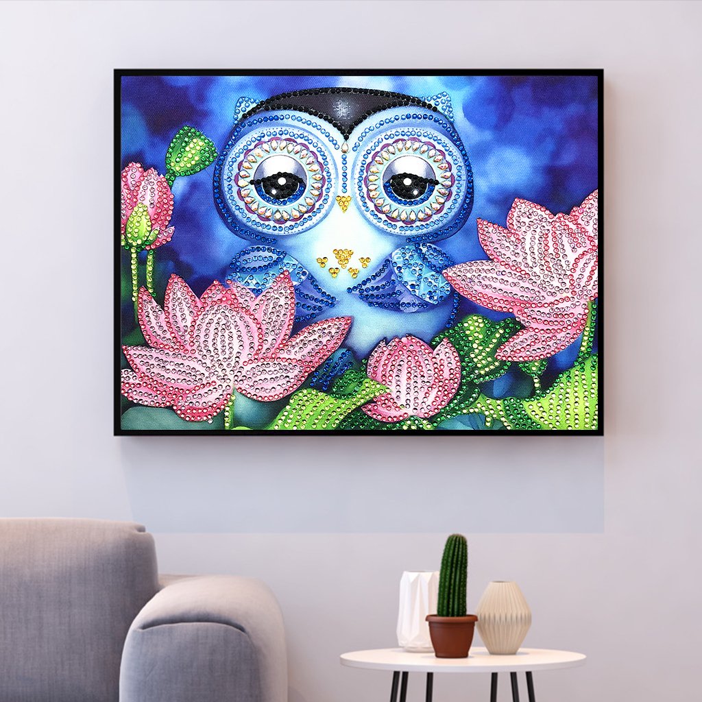 Lotus Uil - speciaal diamond painting