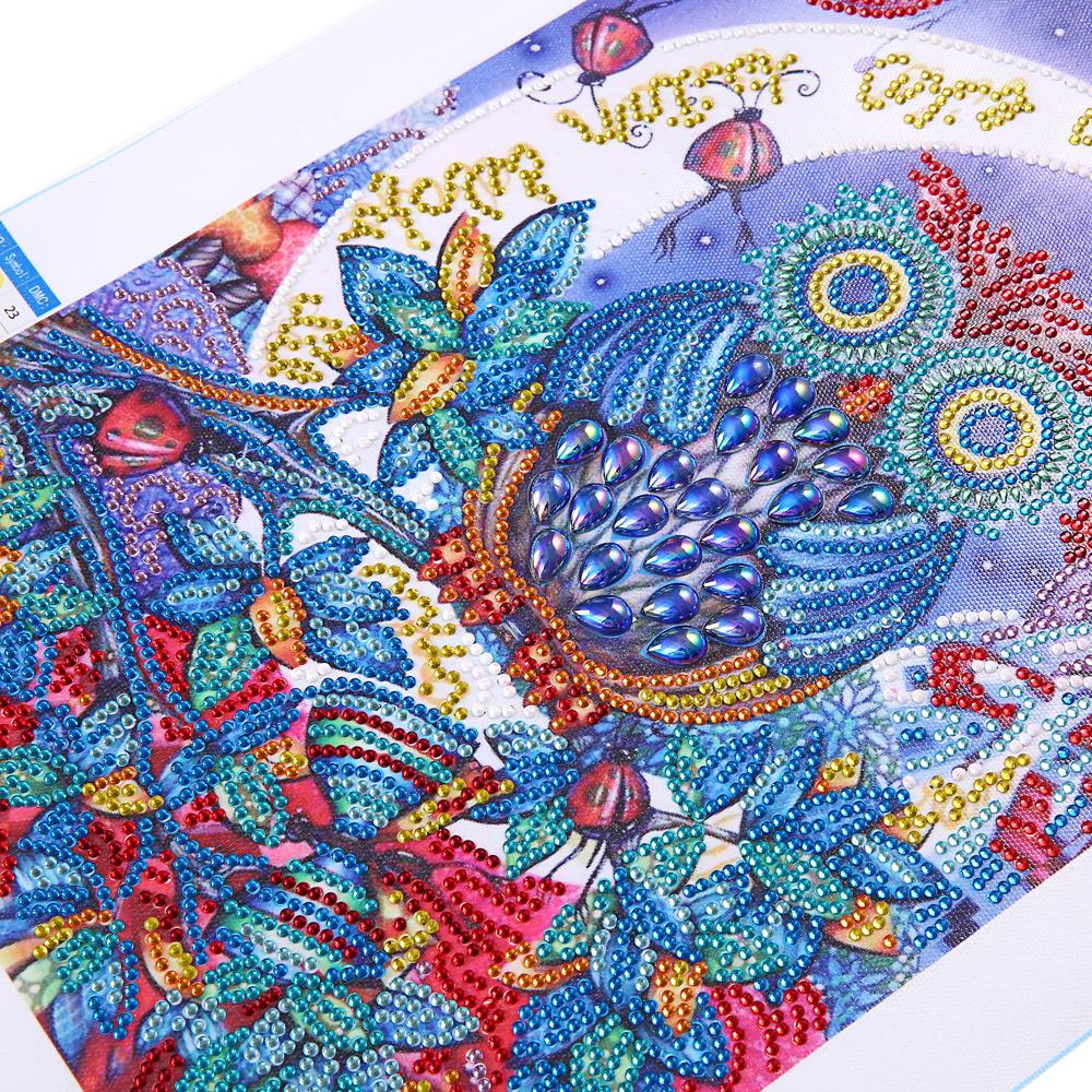 Bloem Uil - speciaal diamond painting