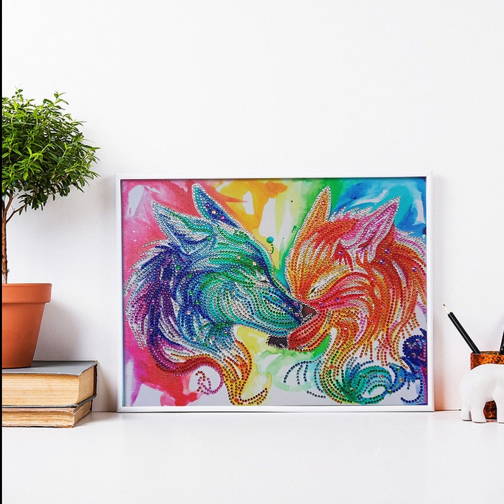 Wolvenpaar - speciaal diamond painting