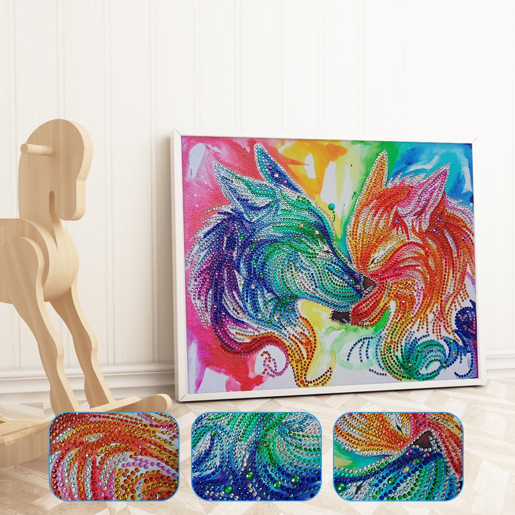 Wolvenpaar - speciaal diamond painting