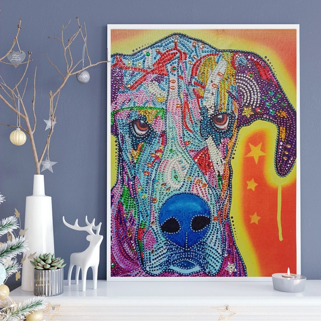 Abstract Hond - speciaal diamond painting