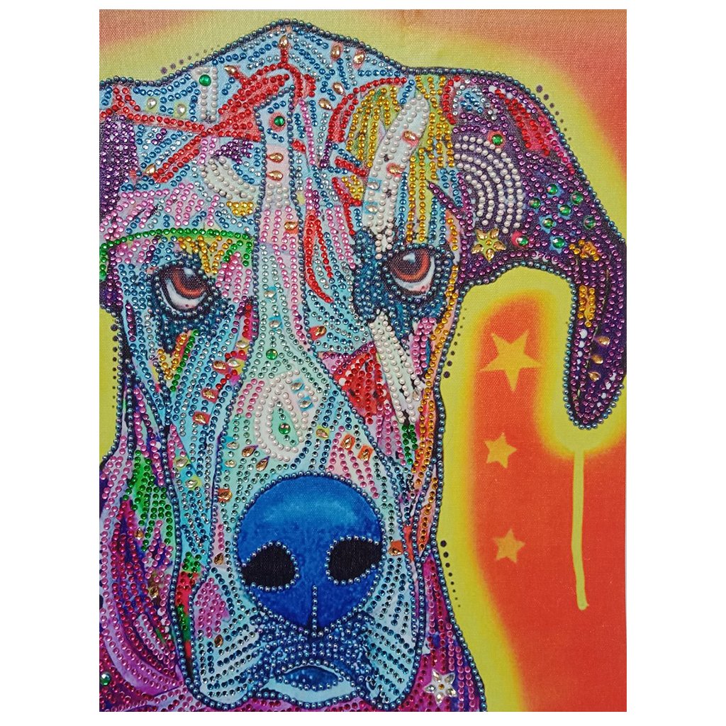 Abstract Hond - speciaal diamond painting